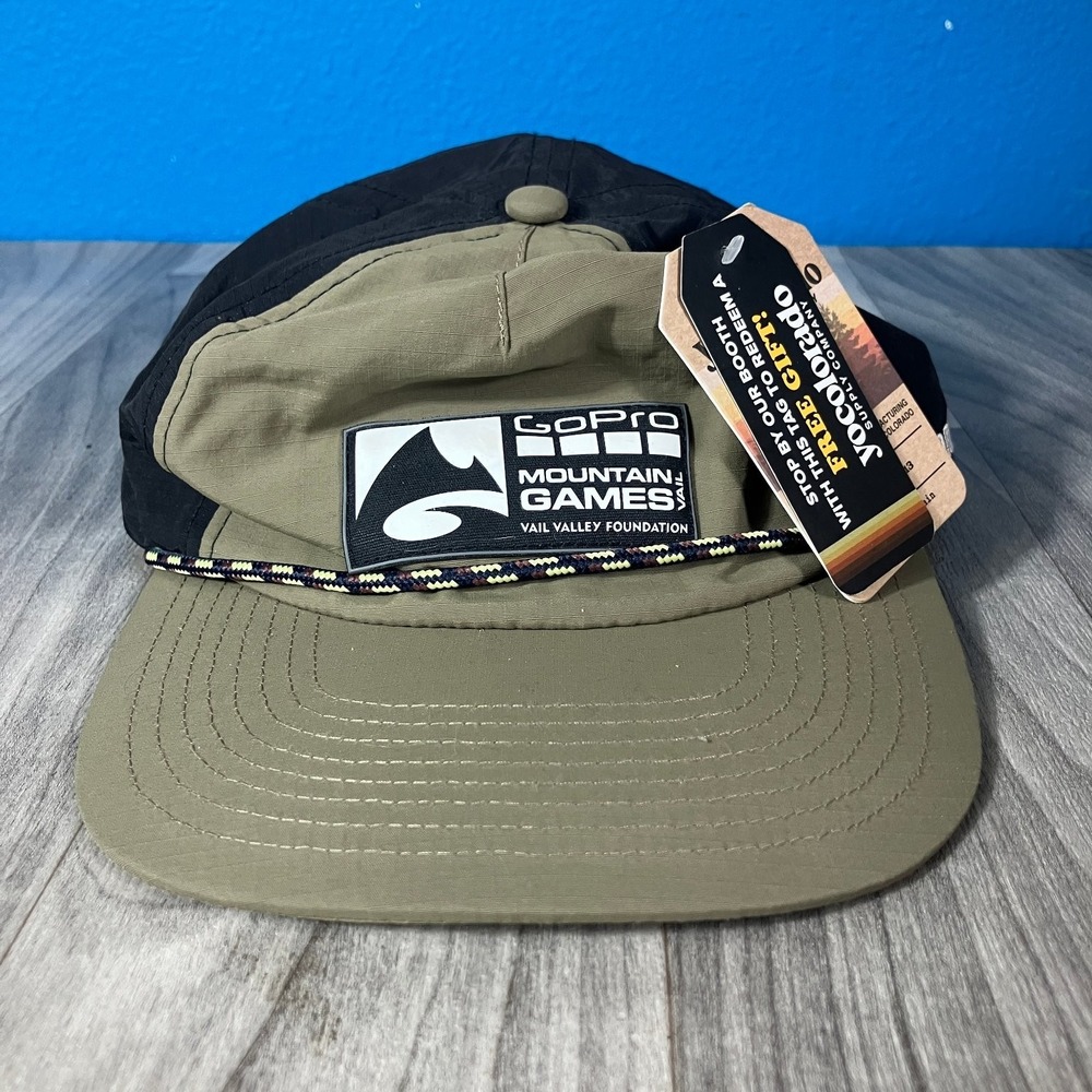 YoColorado‎ GoPro Mountain Games Vail Hat Men's Adjustable Snapback Olive Black
